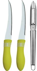 ATIASRAMA Steel, Plastic Yellow Knife Peeler Set (Pack Of 3)