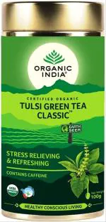 Organic India Tulsi Green Tea (1 Tin, 100 gm in Each Tin)