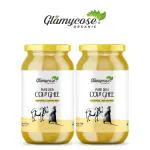Glamycose Desi cow ghee 1 Litre | Lab Tested | Perfect Aroma & Danedar Ghee | Curd-Churned | No Added Color and Preservatives, No Added Fragrance |100 % Pure & Hand made Cow ghee | Organic Ghee | Glass Jar 1 Ltr. (Pack Of-2)