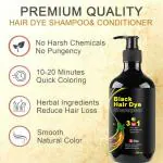 Vivaglo Hair Colour Shampoo, Dark Black 300ml for Women and Men | Only 5 Minute Root Hair Dye Coloring Kit | Ultimate DIY Shampoo Making Guide For Healthy and Natural Hair | No Parabens, Ammonia And Sulfates | Salon like Hair Color at Home