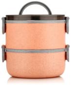 CRIZAR Plastic Unbackable 2 Containers Lunch Box, 1400 Ml