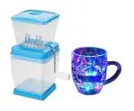 BLUE WONDER Vegetables Plastic Onion Chopper With LED Lighting Glass Mug/Cup and (Multicolour, Pack of 2)