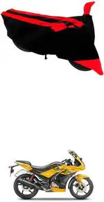 RONISH Two Wheeler Cover for Hero (Karizma ZMR, Black, Red)