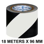VCR Black & White Floor Marking Tape - 18 Meters in Length 96mm / 04
