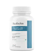 MEIBOTAN Calcium 1000mg, Magnesium 100mg & Zinc 10mg tablets supplement for Women and Men with vitamin D & K (60 Tablets)