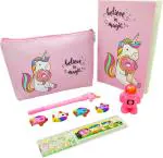 POKSI Combo Stationary Pencil Pouch Art Polyester Pencil Box l Set of 9 Multicolor