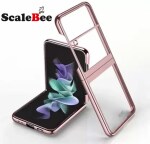 scalebee Back Cover for Samsung Galaxy Z Flip4 / Flip 4 5g Slim Chrome Finish with Bare Metal Grip touch Case (Red, Shock Proof)