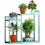 Naayaab Craft Bamboo 4 Tiered Plant Rack | Multifunctional Plant Display Stand | Indoor & Outdoor Plant Pot Stands - Size (69.5 x 25 x 67.2cm) - Green