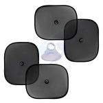 Kingsway Car Curtain Sticky Sun Shade Universal Use for All Cars , Color : Black, Cotton, Mesh, Pack of 4 Piece Car Sun Shades Blinds Cover