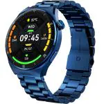 beatXP Vega X 1.43 inch (3.6 cm) Super AMOLED Display, One-Tap Bluetooth Calling Smart Watch, Metal Body, Rotary Crown, 466 * 466px, 500 Nits Brightness (Blue Metal Chain)