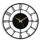 AUROMIN Stylish Metal Wall Clock for Living Room, Bedroom, Office, Kitchen, Home and Hall | Antique Fancy Big Size Modern Wall Watch for Home Decor (Style 1, 40 cm)