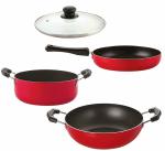Nirlon 4 pcs of Red Non-stick Kitchen Cooking Utensil Combo Set