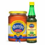 Shreejee Honey -100% Pure Cruelty Free Honey German Lab Tested (1kg with 500ml Ashtamrut Combo)