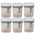 Nayasa Plastic Fusion Kitchen Container- 1000ml (6 pieces , Grey)