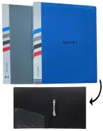 Shining Zon Ring Binder File for Documents,Projects & Certificates, 2D A4 Size Tough & Durable A4 Size Ring Binder Box Board File (Pack of 2).