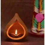 ATUL TERRACOTTA  Diya/Camphor lamp/Pooja/mitti Akhand Jyoti nariyal lamp - Handmade Indian Clay Terracotta Earthenware (15x12 cm)