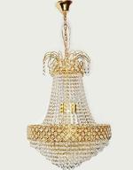SHRI MAHAL ANTIQUES CFL LED Chandelier Ceiling Lamp Glass Crystal Big size Jhhomar Light for Living Room
