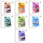 Growth Bairn brain power improving Smart Flash Card: Combo of 7 Set (Each having 27 big Cards) Alphabet + Animal + Bird + Fruit + Shapes + Vegetables + Vehicles