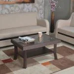 Nilkamal Centre Table 01 Cane and Glass Center Coffee Table/Tea Table/Teapoy for Home/Living Room/Office & Outdoor Weathered Brown Colour