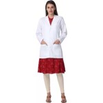 JRD White Doctors Apron Full Sleeve's (Knee Length) (Doctors Apron1-XXL)