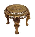 Idol Collections Golden Brass Antique Circular Design Chowki Idol l GOD IDOLS