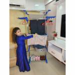 SUNDEX Blue Steel Floor Cloth Dryer Stand - Premium Qulity JUMBO