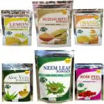OEHB Paraben Deep Cleansing Free Lemon Peel Orange Peel Multani Mitti Neem Aloevera and Rose Peel Powder For All Skin Types 300 G (Pack 0f 6)