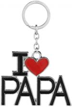 Blue Aura Sn Racers Black, Red, White Steel Car, Bike, Home, Office Keychain I Love You Papa Key Chain