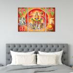 SURMUL Surya Dev the 7 Horse Rath Multicolor Rectangle Vinayle Laminated Self Adhesive Wall Sticker 18 inch (Pack of 3)