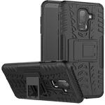 Empire Accessories Samsung J8 2018 Black Plastic, Polycarbonate Shockproof Kickstand Back Case Cover