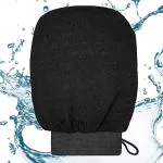 Beunixx Exfoliating Glove for Dead Skin Remover and Tan Exfoliating Glove - Black (Pack of 1)