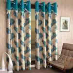 Fancy Curtain Polyester Long Door Pack of 2 -Blue 2