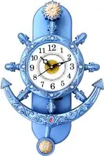 Shrijay Premium Quality Rajwadi Anchor Analog Wall Clock (Blue)