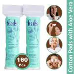 FEALS Aloe Vera Cotton Pads for Face Makeup Removal (160 Soft Round Pads) -80 Count x Pack of 2