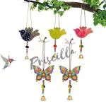 Priscilla Handicraft Hand Painted Home Décor Bird Wooden Door and Wall Hangings for Home Living Room Bedroom Office Balcony Kids Room (Gajri) Visit the PRISCILLA Store