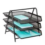 KARTUNBOX Plastic 3 Tier Foldable Magazine File Document Rack Tray Holders Desk Table Top Book Shelf Organizer Home, Office & School Decor, News Paper & Stationary Holder - Pack of 1, Assorted Color