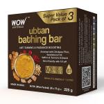 WOW Skin Science Ubtan Bathing Bar - with Sandalwood Oil, Saffron & Turmeric Extract - Super Value Pack of 3 - Skin-Friendly with 5.5 pH - No Artificial Color, Parabens, Mineral Oil, Phthalates, Sulphate - 225g (75g X 3)