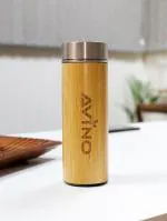 Avino Pure Stainless Steel Vacuum Insulated Wide-Mouth Simple and Modern Water bamboo Bottle (500ml) Incomplete
