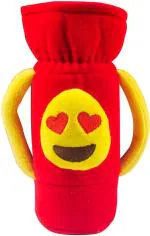 Ole Baby Red Emoji Face Velvet Milk Feeding Bottle Cover With Handle 16X10X6.5 cm