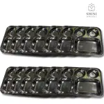 SHINI LIFESTYLE Bhojan Thal, 5 column, Stainless Steel Plate for dining, Super Premium Quality Dinner Plate (Pack of 12)