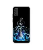 Casotec Guitar In Blue Pattern Design Printed Silicon Soft TPU Back Case Cover for Micromax IN 2C 4G