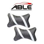 Able Classic Cross Neckrest Necksupporters Pillow Black and Silver for Rolls-Royce Phantom Series II Set of 2 Pcs