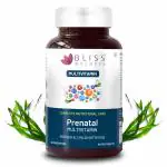 Bliss Welness VitaBliss women's Prenatal Multivitamin | with Vitamin A C D E K B1 B2 B3 B6 B12 B5,Calcium,Magnesium,Zinc,Biotin, DHA| For Supporting Fetal Brain Development , Energy Improvement, Supports Healthy Red Blood Cells- 60 Veg Tablets