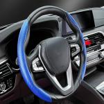 MIZZEO Car Steering Wheel Cover Safe for Men and Women, Carbon Fiber Texture Non-Slip Car Accessory (Carbon White) Compatible with Maruti Alto 800 (Type-II) 2016-2018