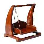 Happy Decor Premium Polished Sheesham Wooden Laddu Gopal Jhula, Shri Krishna Swing Kanhaji, Thakurji, for Bal Gopal Idol, (Size:- 12