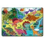 Mini Leaves 35 Piece Wooden Jigsaw Puzzle for Kids |Dinosaurs Jigsaw Puzzle|Wooden Puzzles for kids |Educational Toys for kids 3+ years with Wooden Tray |Pre-School Toys for Kids