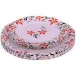 Carnival Pack of 12 Melamin Smart round-504, full+half beautyfull dinner plate set 12 pcs of melamine Dinner Set (White)
