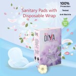 BEA DIVA Naturally Soft Ultra Thin Sanitary Napkins Free Size Disposable Pads Eco - Friendly 280 mm Organic Cotton Pads For Women And Girls (Pack Of 1 - 8 Pcs)