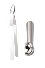 Urban Buy Stainless Steel Roti Chimta Tong With Steel Ice Cream Scoop and Multicolour, Pack of 2