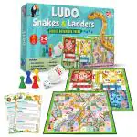 Little Berry Ludo and Snakes & Ladders Board Game Set for Kids - 2 in 1 Party & Fun Games Board Game